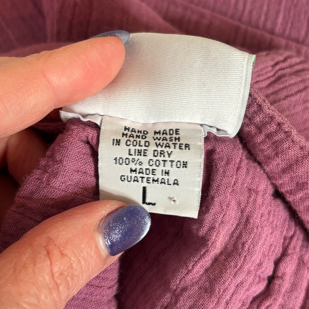 Eucalyptus Handmade in Guatemala Mauve Purple Sleeveless Maxi Dress Size L - Picture 9 of 11